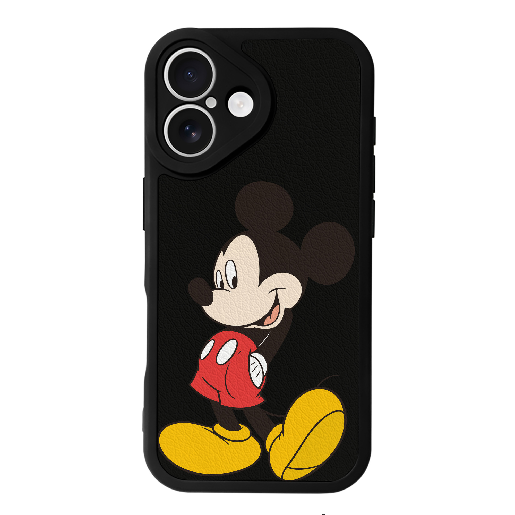 （画像用） ミッキーマウス Mickey Mouse 【iPhone 16シリーズ対応】シリコンスマホケース（レザー調） 材質：シリコン